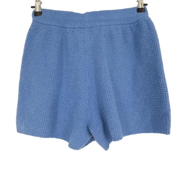 Saturday Sunday Anthropologie Pajama Sleep Shorts Blue Knit Stretch Waist - Picture 2 of 5